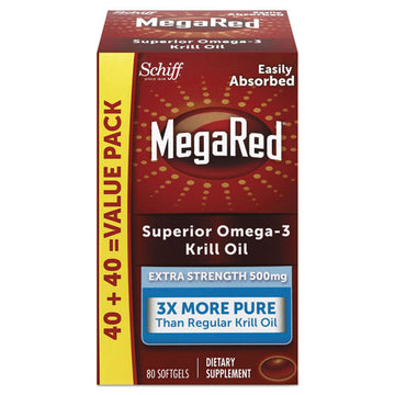 MegaRed® Extra Strength Omega-3 Krill Oil Softgel, 80 Softgels freeshipping - TVN Wholesale